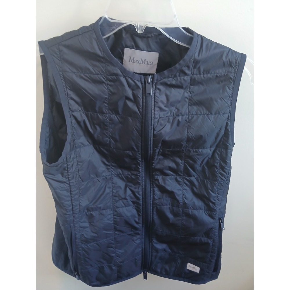 MaxMara Leisure Luxepad Water Windproof Navy Blue Warm Vest Women's 2
